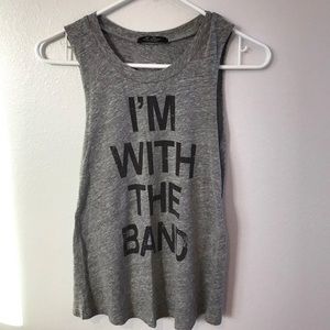 Grey “I’m With The Band” Tank